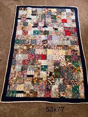 Hand sewn twin quilt
